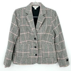 L.L. Bean Wool Blend Plaid Blazer small Petite